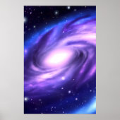 Blauw Paars galaxy Acrylverf Stijl Poster (Voorkant)