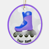 Blauw Paars gealigneerd Schaats ontwerp Keramisch Ornament (Links)