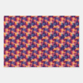 Blauw/Paars/Geel Abstracte Verf Inpakpapier Vel (Voorkant)