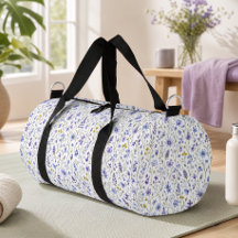 Blauw Paars Geel Aquarel Wilde Bloem Patroon