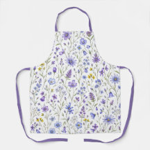 Blauw Paars Geel Aquarel Wilde Bloem Patroon