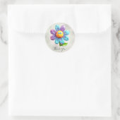 Blauw Paars Geel Bloem Sticker (Tas)