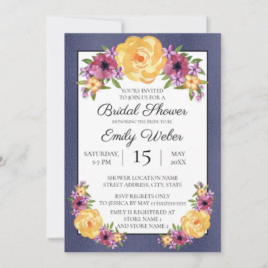 Blauw Paars geel Vrijgezellenfeest Kaart (Voorkant)