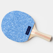 Blauw Paars Glitter Textuur Afdrukmonogram Tafeltennisbatje (Zijkant)