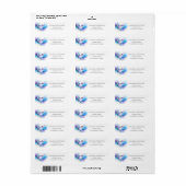 Blauw Paars Goud Abstract Hart Retouradres Etiket (Full Sheet)