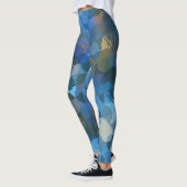 blauw paars goudgroen abstract geometrisch patroon leggings (Links)