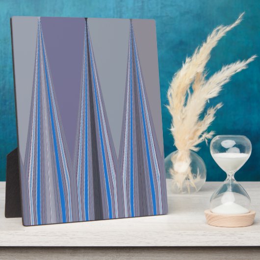 Blauw, Paars, Grijs Chevron Kunstprint Fotoplaat (Zijkant)