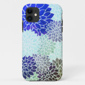 Blauw Paars groen bloemen Case-Mate iPhone Case (Achterkant)