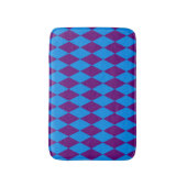 Blauw Paars Harlekijn Geruit Ontwerp Badmat (Voorkant Verticaal)