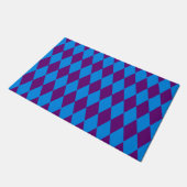 Blauw Paars Harlekijn Geruit Ontwerp  Deurmat (Schuin)
