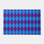 Blauw Paars Harlekijn Geruit Ontwerp  Deurmat (Voorkant)