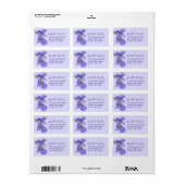 Blauw paars hibiscus flower trouwantwoordlabel etiket (Full Sheet)