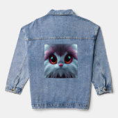 Blauw-Paars-Kattig Denim Jacket (Achterkant)