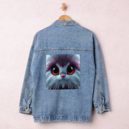 Blauw-Paars-Kattig Denim Jacket