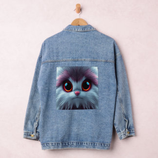 Blauw-Paars-Kattig Denim Jacket