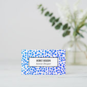 Blauw Paars leopard Modern Custom Animal Print Visitekaartje (Staand voorkant)