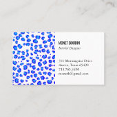Blauw Paars leopard Modern Custom Animal Print Visitekaartje (Achterkant)