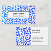 Blauw Paars leopard Modern Custom Animal Print Visitekaartje (Voorkant / Achterkant)