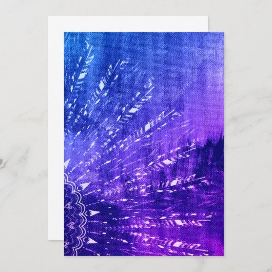 Blauw Paars Mandala Clouds Boho Bohemian Kaart (Voorkant / Achterkant)