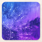 Blauw Paars Mandala Clouds Boho Bohemian Kartonnen Onderzetters (Voorkant)