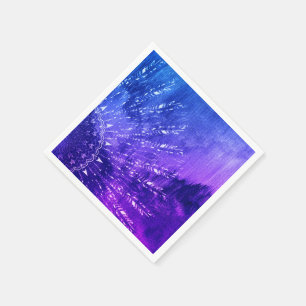 Blauw Paars Mandala Clouds Boho Bohemian Servet