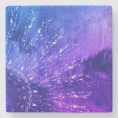 Blauw Paars Mandala Clouds Boho Bohemian Stenen Onderzetter (Voorkant)