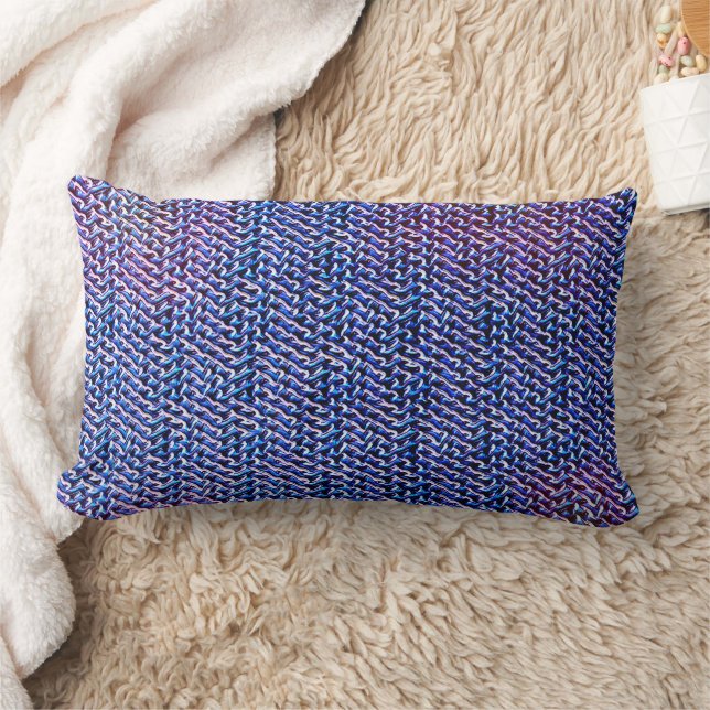 Blauw & Paars Modern Abstract Patroon 1266 Kussen (Deken)