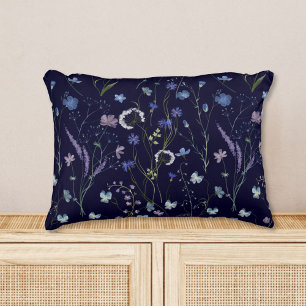 Blauw Paars Mooie Wilde Bloem Bloemmotief Accent Kussen