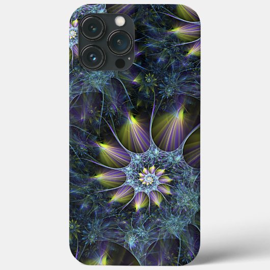 Blauw Paars Nautilus Spiral Fractal Patroon Case-Mate iPhone Case (Achterkant)