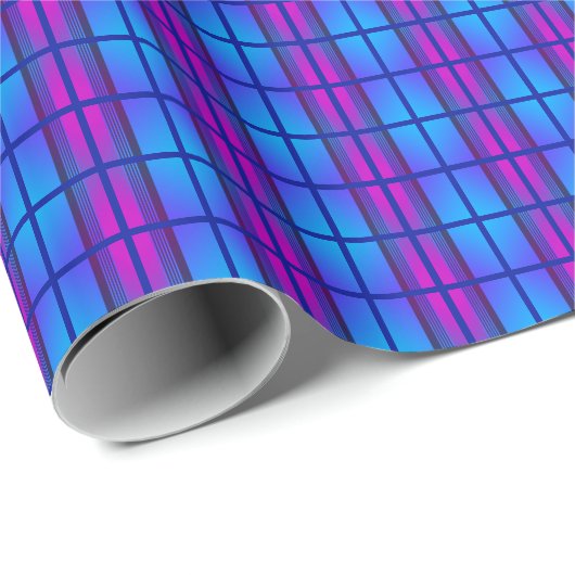 Blauw Paars Neon Cadeaupapier (Rol Hoek)