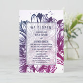 Blauw & Paars Ombre Zonnebloemen Elopement Ontvang Kaart (Staand voorkant)