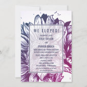 Blauw & Paars Ombre Zonnebloemen Intieme Huwelijks Kaart (Voorkant)