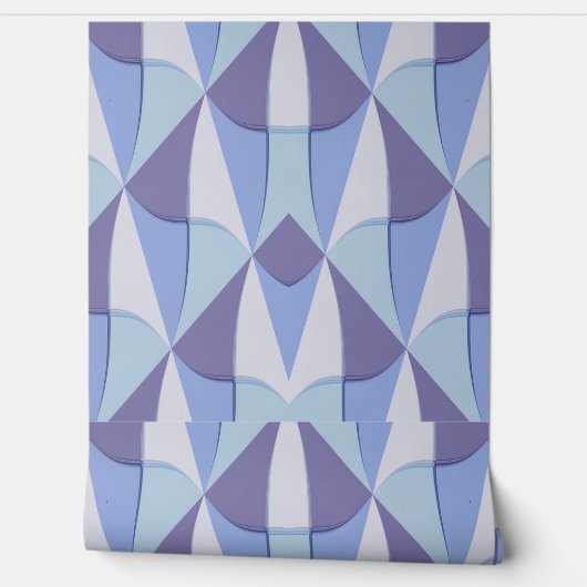 blauw paars ontwerp behang (Afrollen)