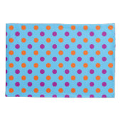 Blauw Paars Oranje Stippenpatroon Kussensloop (Achterkant)