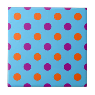 Blauw Paars Oranje Stippenpatroon Tegeltje