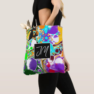 Blauw, Paars Oranje, zwart, lichtvouw Tote Bag