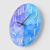 Blauw Paars Patroon Elegant Oversize Nummers Grote Klok (Hoek)