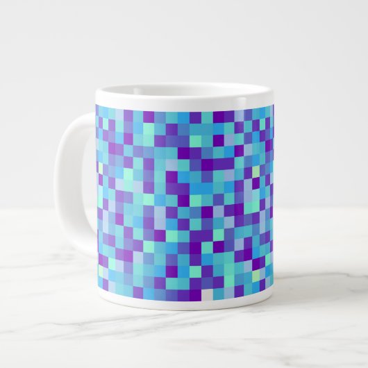 Blauw & Paars Pixelpatroon Mok (Links)