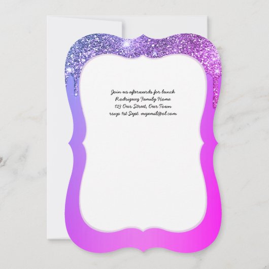 Blauw Paars Quinceañera BLUE Floral Elegant Kaart (Achterkant)