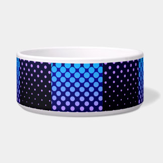 Blauw & Paars Retro Halftone Patroon Voerbakje