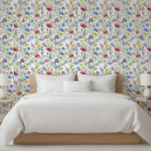 Blauw Paars Rood Aquarel Wilde Bloem