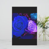Blauw Paars Roos Briefpapier (Staand voorkant)