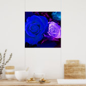 Blauw Paars Roos Poster (Keuken)