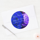 Blauw Paars Roos Ronde Sticker (Envelop)
