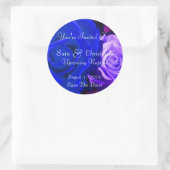 Blauw Paars Roos Ronde Sticker (Tas)