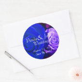 Blauw Paars Roos Ronde Sticker (Envelop)