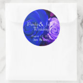 Blauw Paars Roos Ronde Sticker (Tas)