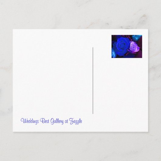 Blauw Paars Roos Sla de datum op Aankondigingskaart (Achterkant)