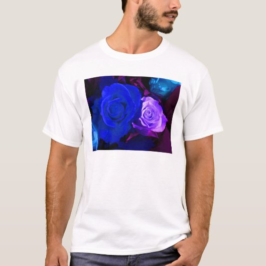 Blauw Paars Roos T-shirt (Voorkant)