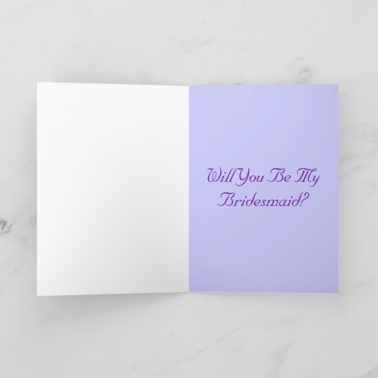 Blauw Paars Roos zal mijn Bridesmaid-uitnodiging z (Binnen)